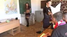 Play In the schoolroom she has anal sex and cum on tits