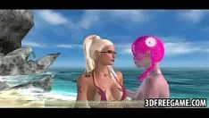 再生 2 つのホットな 3D 巨乳がそれぞれ 1 つのトリバードにあり、それぞれが珍しいです